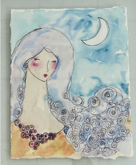 Mujer y Luna